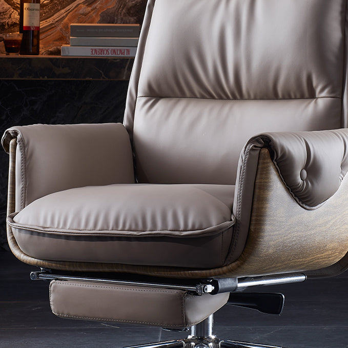 Executive Ergonomic Desk Chair with Padded Arms Chrome Metal Modern Task Chair with Wheels