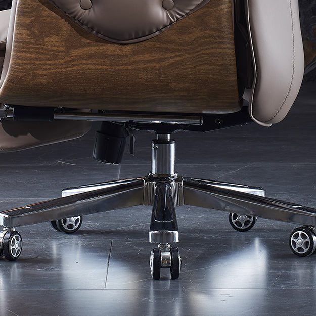 Executive Ergonomic Desk Chair with Padded Arms Chrome Metal Modern Task Chair with Wheels