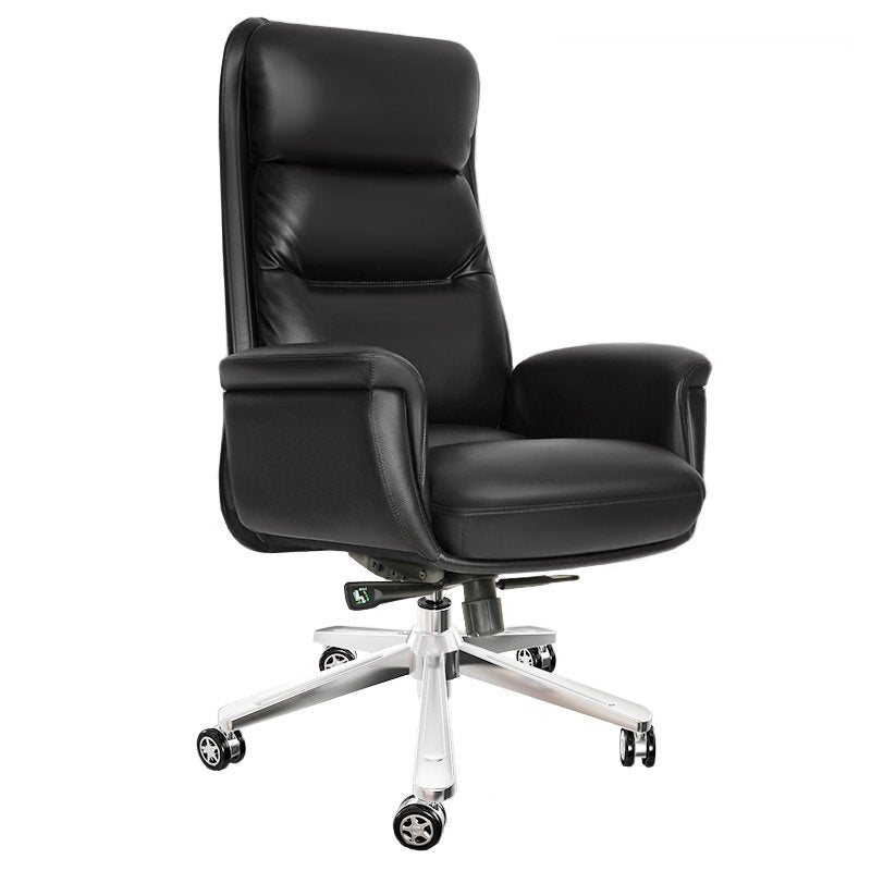 Contemporary Ergonomic Executive Leather Chair Tilt Mechanism High Back Chair