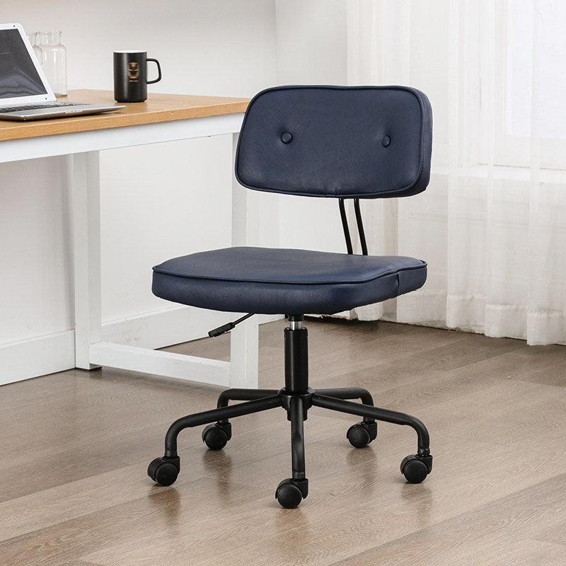 Black Frame Modern Desk Chair with Mid Back Swivel Office Chair with Wheels