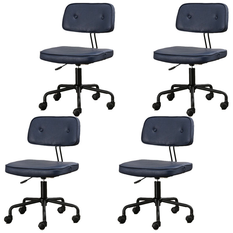 Black Frame Modern Desk Chair with Mid Back Swivel Office Chair with Wheels