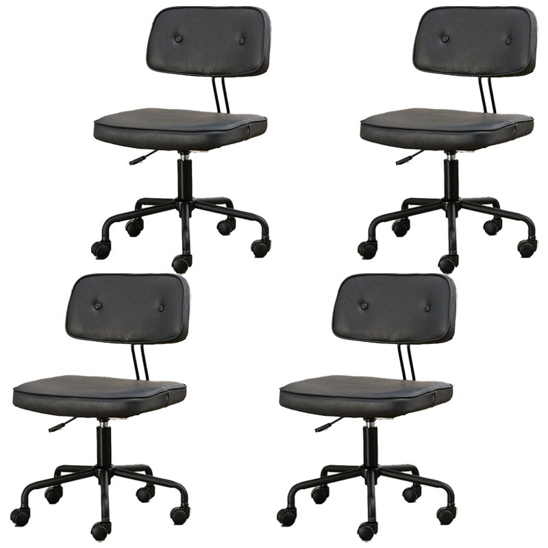 Black Frame Modern Desk Chair with Mid Back Swivel Office Chair with Wheels