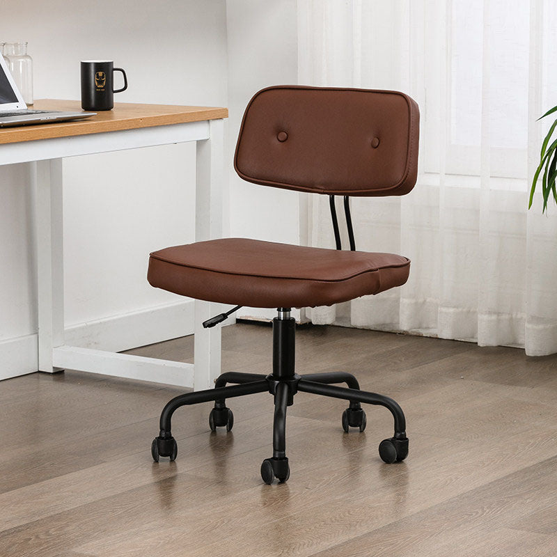 Black Frame Modern Desk Chair with Mid Back Swivel Office Chair with Wheels