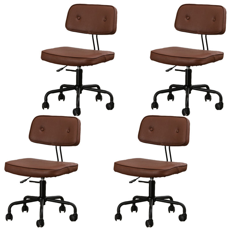 Black Frame Modern Desk Chair with Mid Back Swivel Office Chair with Wheels