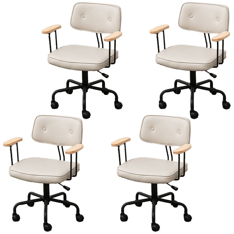 Black Frame Modern Desk Chair with Mid Back Swivel Office Chair with Wheels