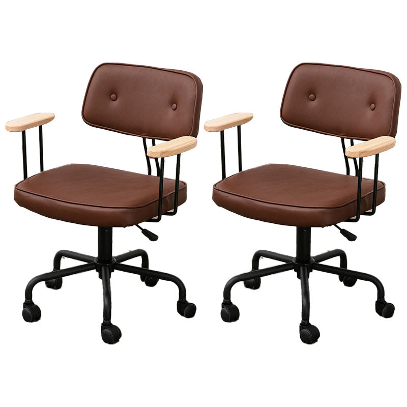 Black Frame Modern Desk Chair with Mid Back Swivel Office Chair with Wheels