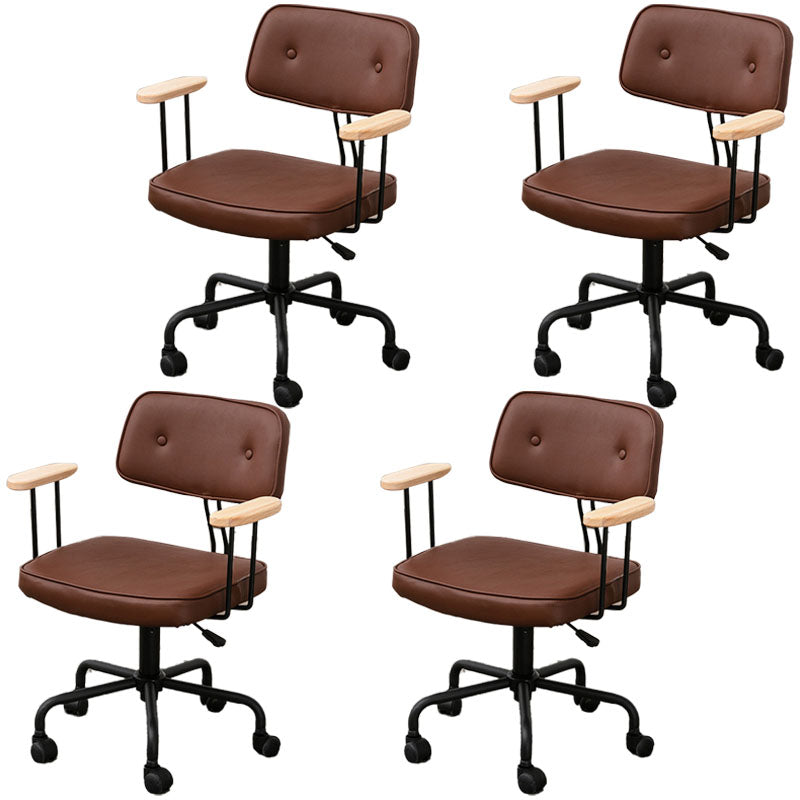 Black Frame Modern Desk Chair with Mid Back Swivel Office Chair with Wheels