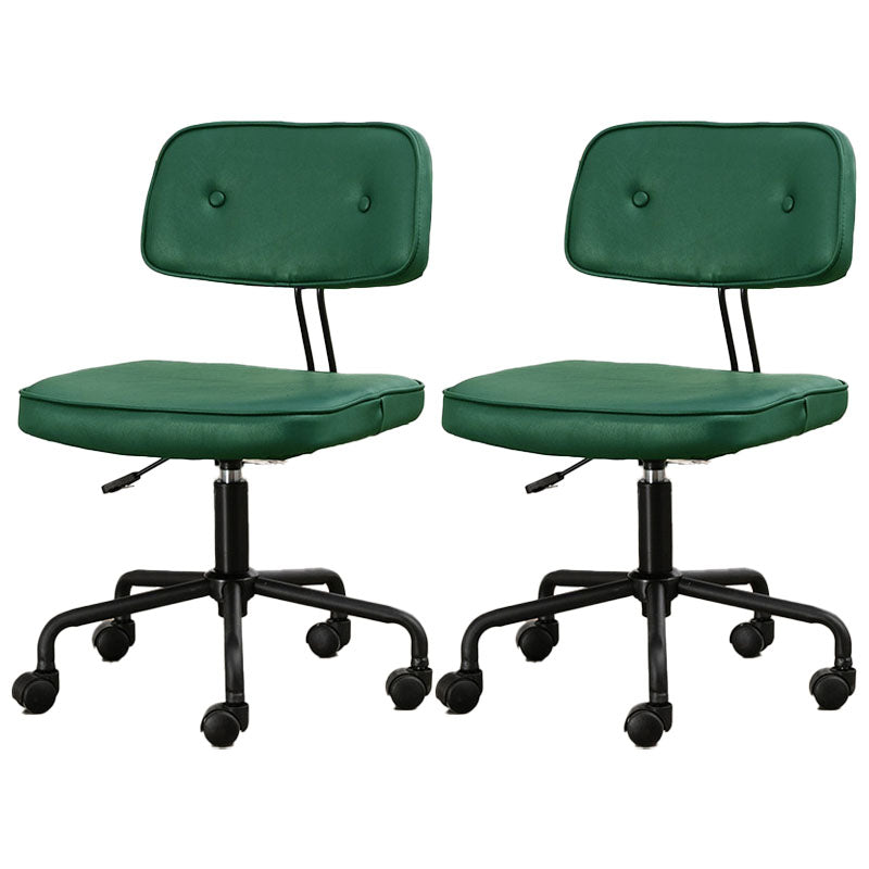 Black Frame Modern Desk Chair with Mid Back Swivel Office Chair with Wheels