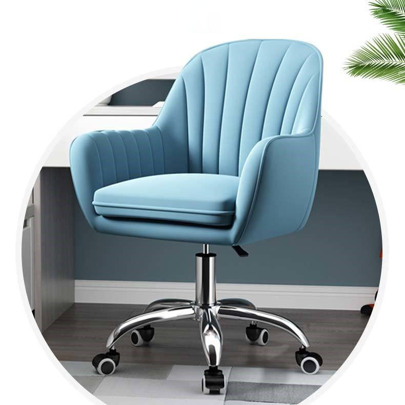 Contemporary Slide Mid Back Desk Chair Ergonomic Fixed Arms Office Chair