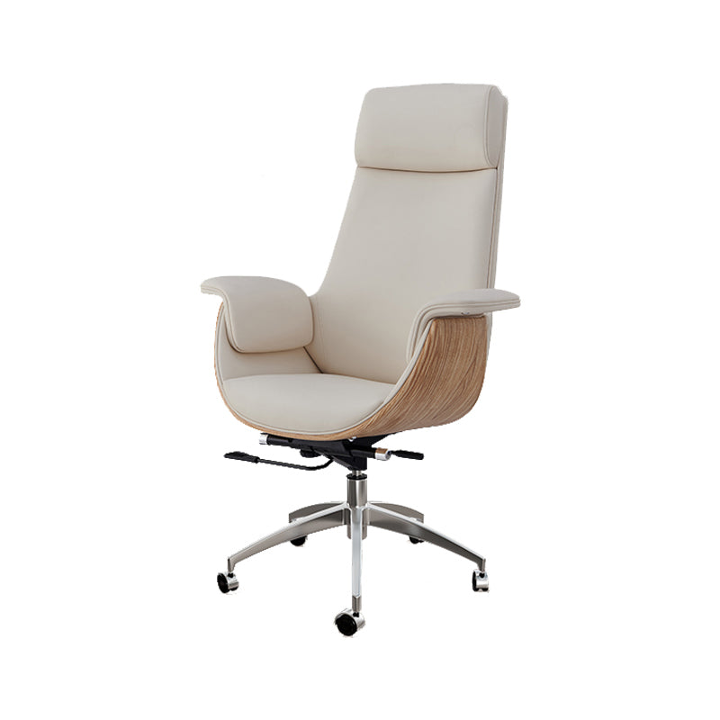 Modern Style Executive Chair Leather Office Chair with Fixed Arms