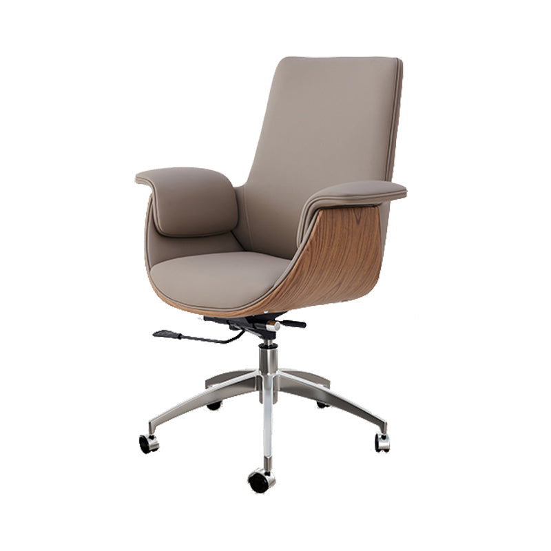 Modern Style Executive Chair Leather Office Chair with Fixed Arms