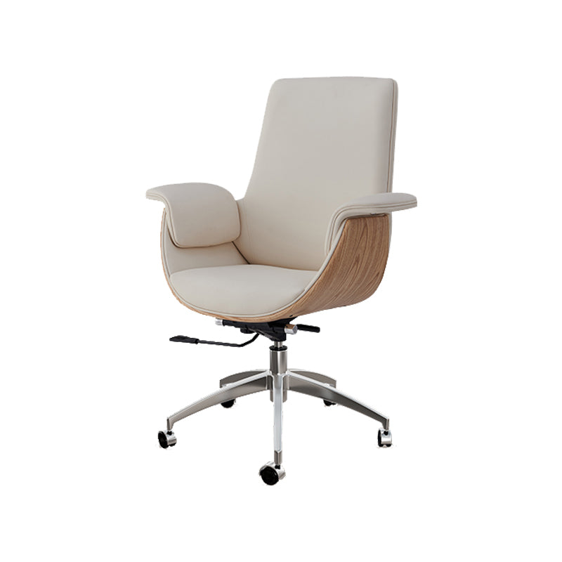 Modern Style Executive Chair Leather Office Chair with Fixed Arms