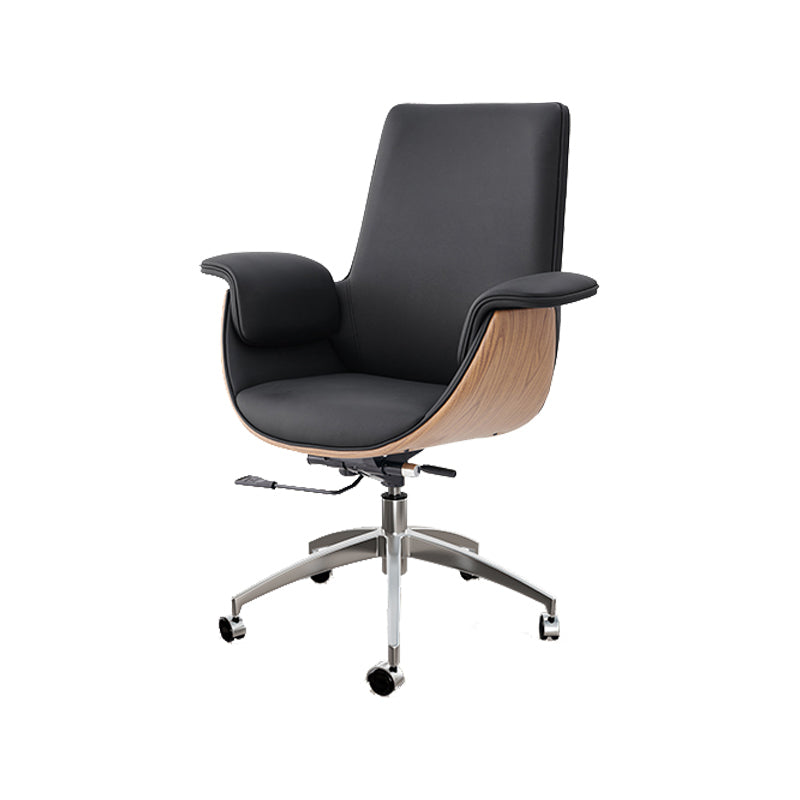 Modern Style Executive Chair Leather Office Chair with Fixed Arms