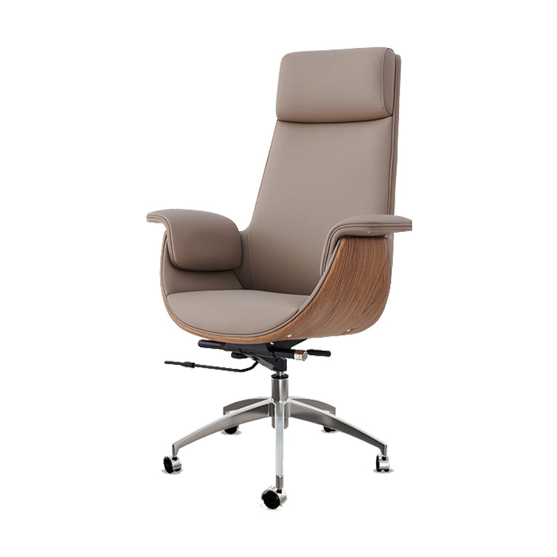 Modern Style Executive Chair Leather Office Chair with Fixed Arms