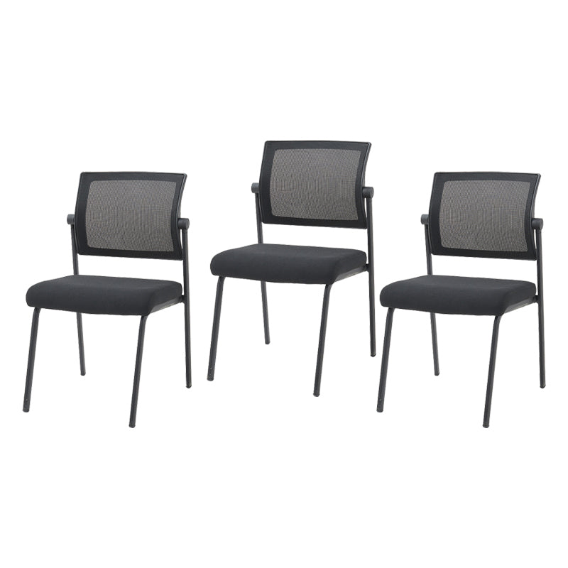 Modern Black Aluminium Base Conference Chair with Low Back Home Office Chair