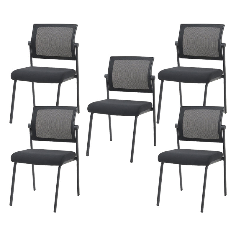 Modern Black Aluminium Base Conference Chair with Low Back Home Office Chair