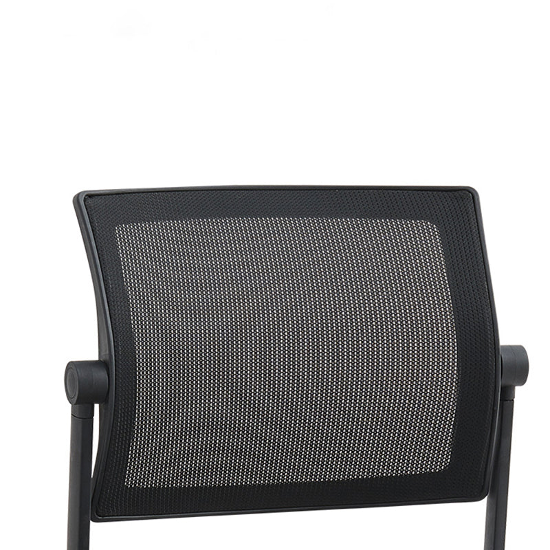 Modern Black Aluminium Base Conference Chair with Low Back Home Office Chair