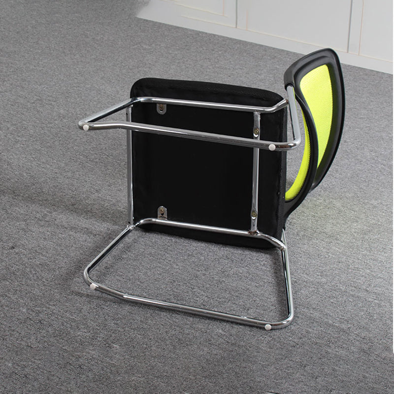 Modern Green Metal Desk Chair with Mid Back Home Office Chair