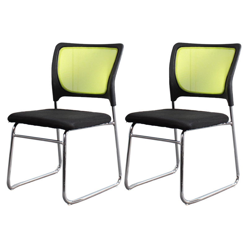 Modern Green Metal Desk Chair with Mid Back Home Office Chair