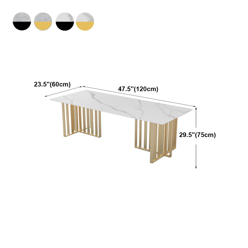 Rectangle Meeting Table Industrial Style Office Desk with Seld Base