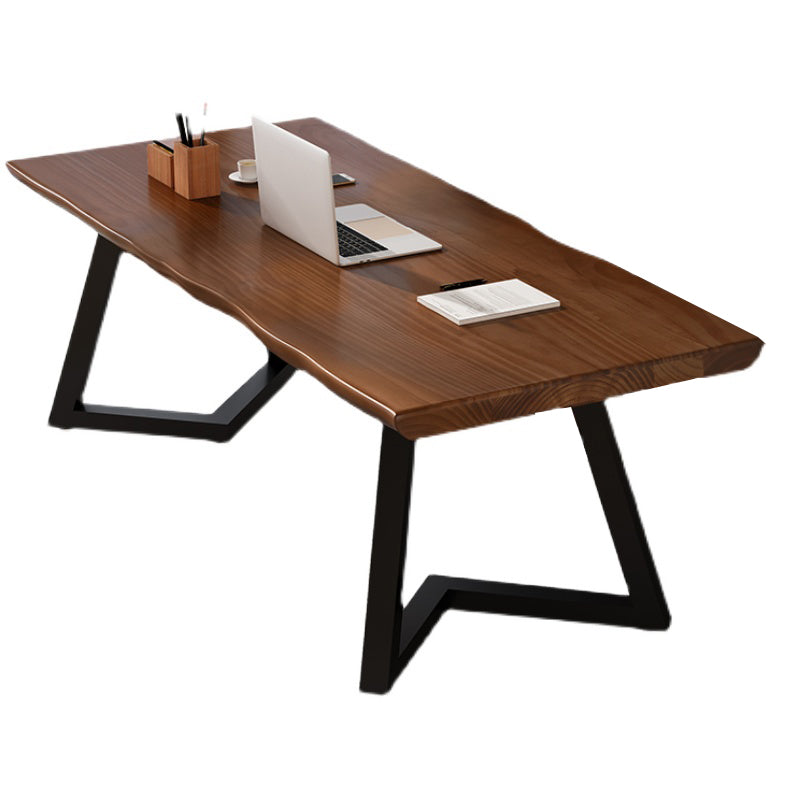 Solid Wood Home Working Table Industrial Wood Color Office Table