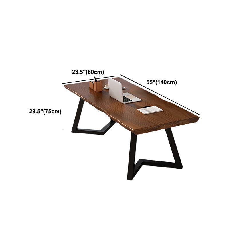 Solid Wood Home Working Table Industrial Wood Color Office Table