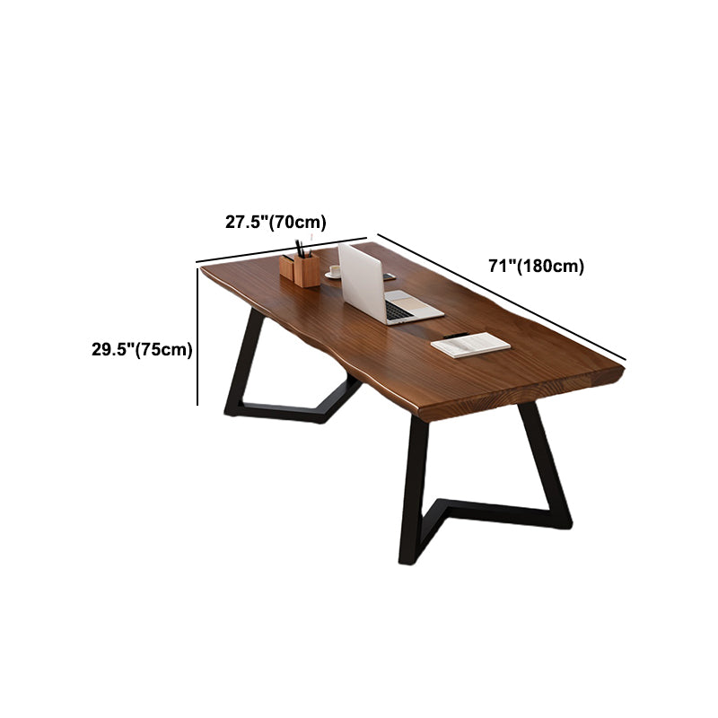 Solid Wood Home Working Table Industrial Wood Color Office Table