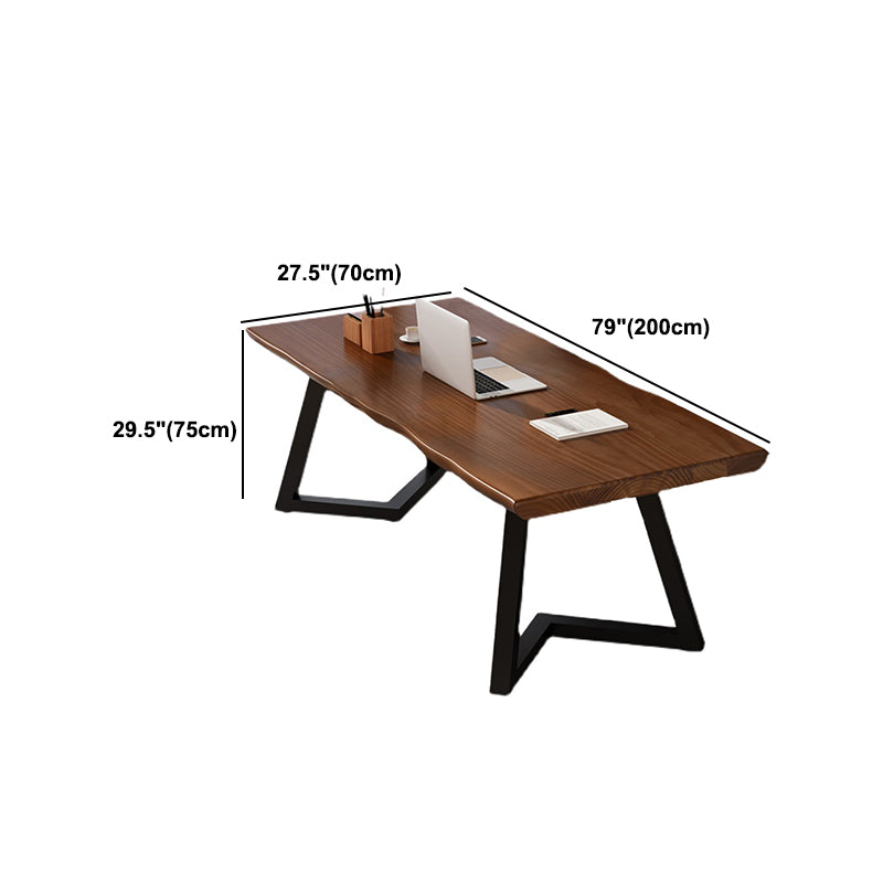 Solid Wood Home Working Table Industrial Wood Color Office Table