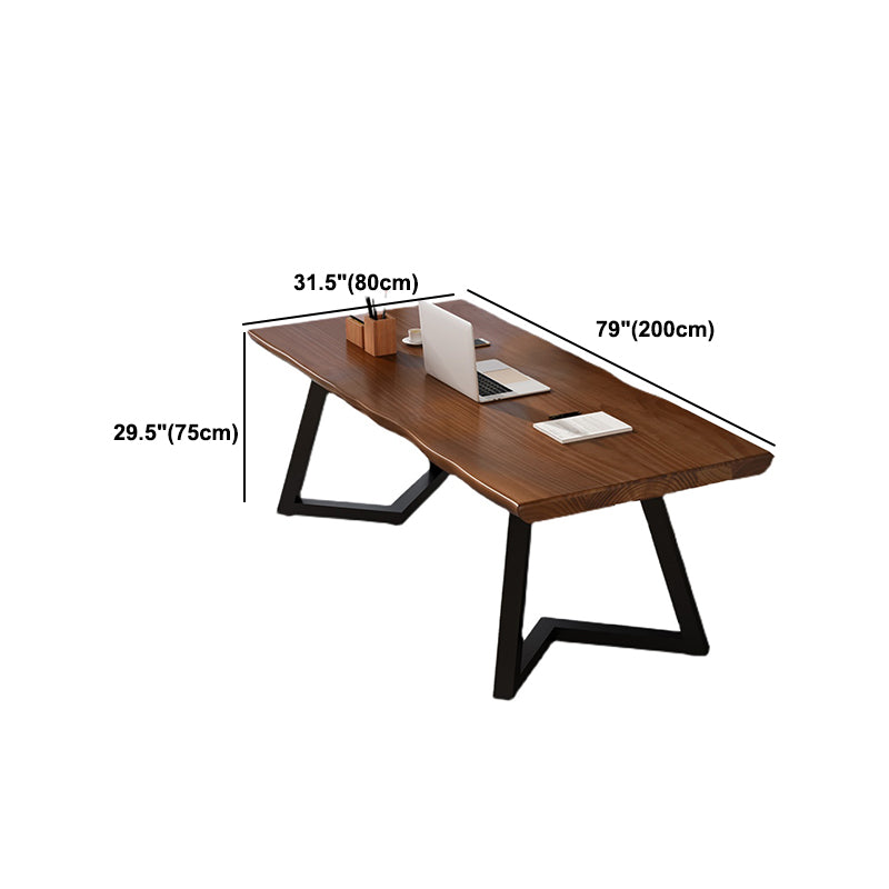 Solid Wood Home Working Table Industrial Wood Color Office Table