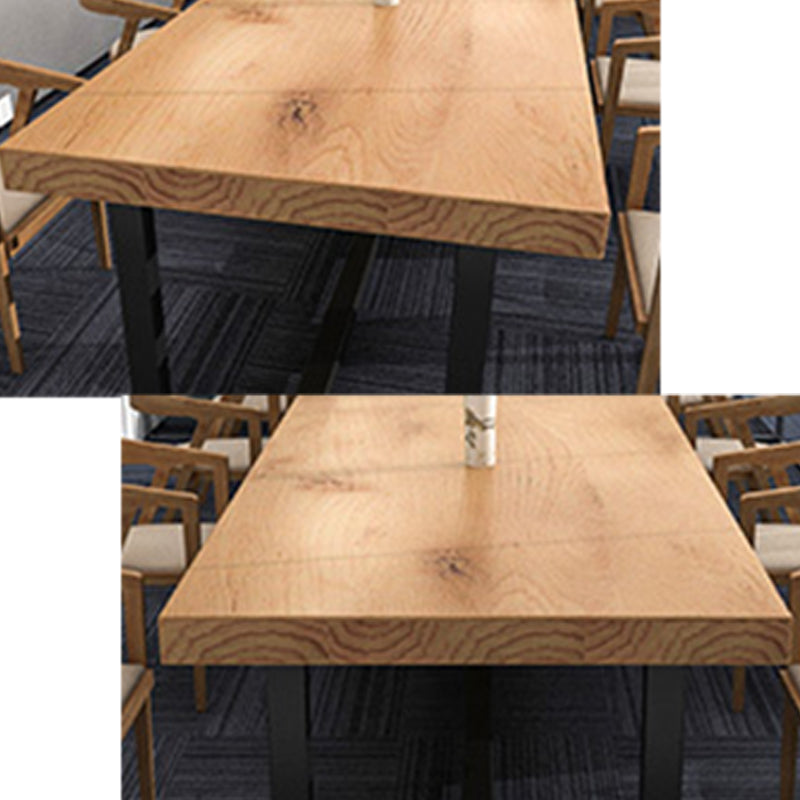 Solid Wood Home Meeting Desk Industrial Rectangle Office Fixed Table