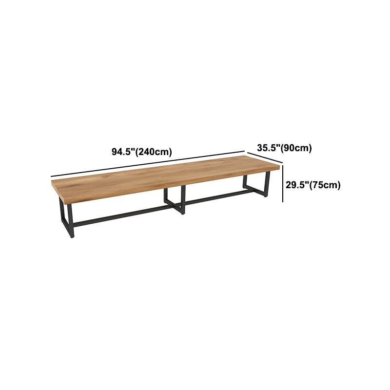 Solid Wood Home Meeting Desk Industrial Rectangle Office Fixed Table