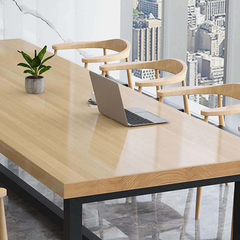 Rectangle Meeting Table Industrial Office Desk with Trestle Base