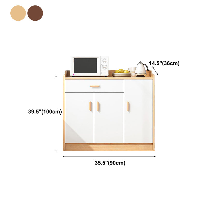 Artificial Wood Kitchen Sideboard Cabinet Modern Credenza with Drawers and Storage