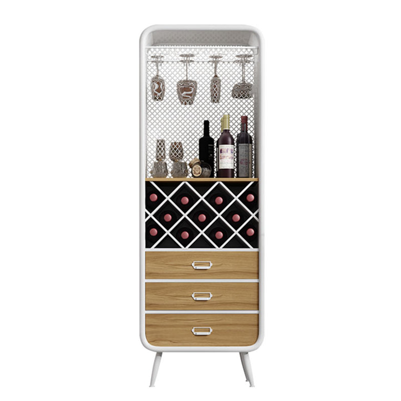 Modern 3-Drawer Wood Sideboard Open Storage Buffet Table with Wine Rack for Living Room