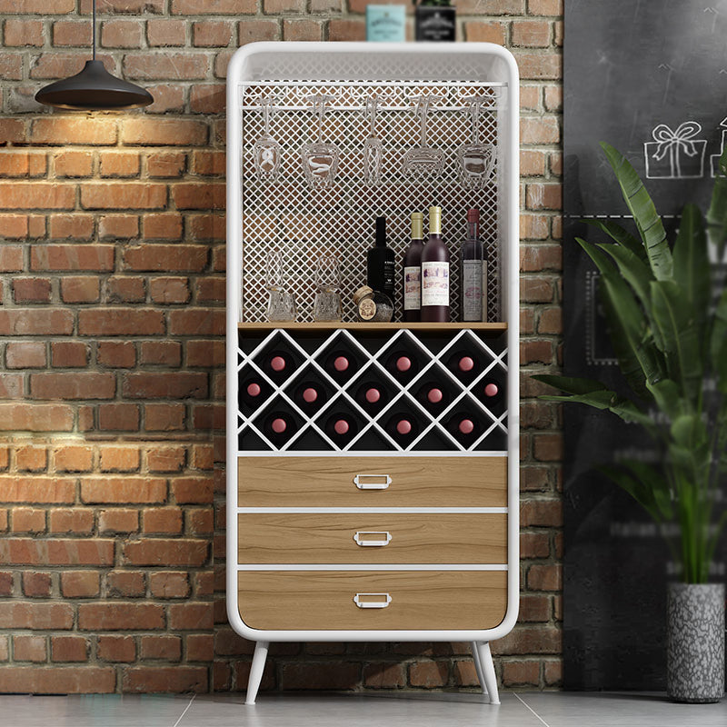 Modern 3-Drawer Wood Sideboard Open Storage Buffet Table with Wine Rack for Living Room