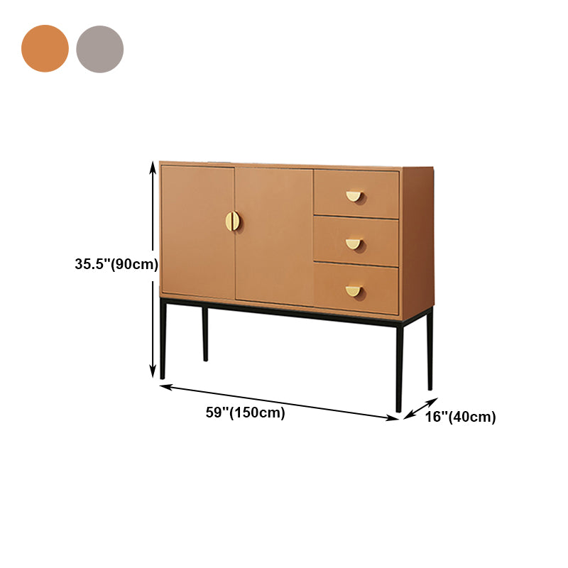 3-Drawer Engineered Wood Sideboard Glam Cabinets Credenza for Living Room