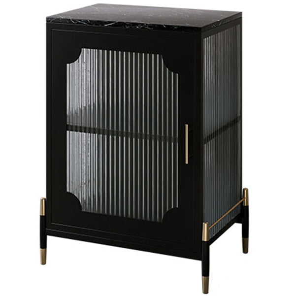 Glass Door Iron Sideboard Modern Server Cabinet with Storage for Living Room