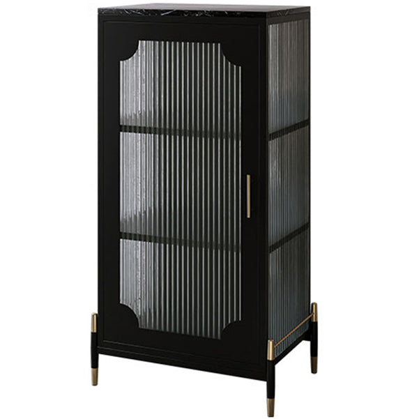 Glass Door Iron Sideboard Modern Server Cabinet with Storage for Living Room