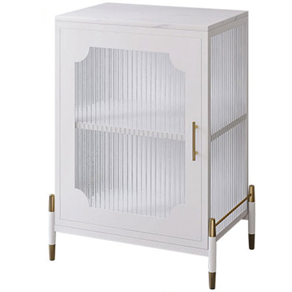 Glass Door Iron Sideboard Modern Server Cabinet with Storage for Living Room