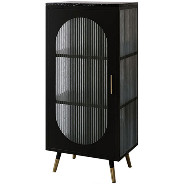 Glass Door Iron Sideboard Modern Server Cabinet with Storage for Living Room