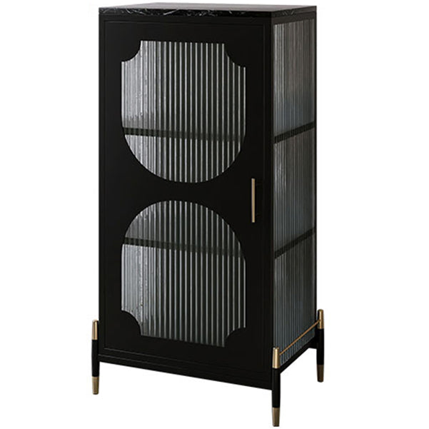 Glass Door Iron Sideboard Modern Server Cabinet with Storage for Living Room