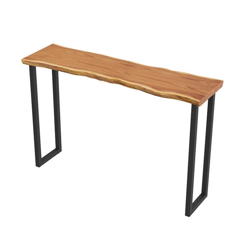 Solid Wood Bar Dining Table Rectangle Industrial Bar Dining Table with Sled Base in Black