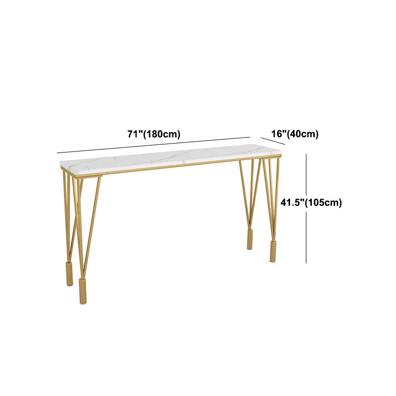 Contemporary Indoor Counter Height Dining Table Marble Rectangle White Bistro Table