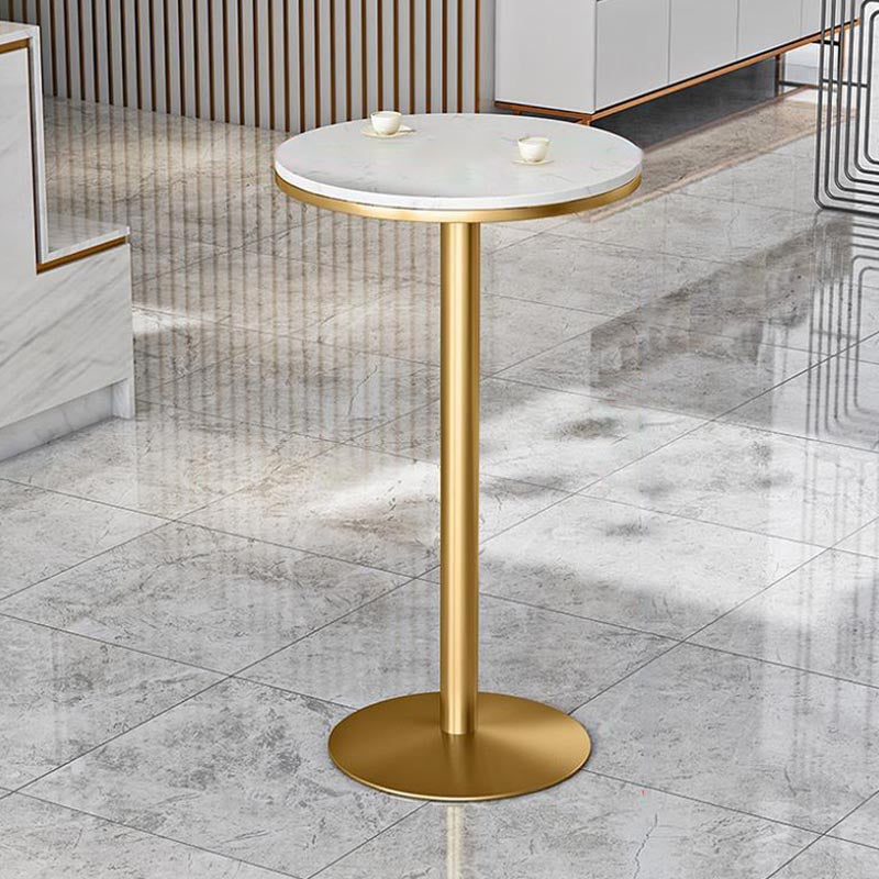 Artificial Marble Bar Table 42-inch Height Metal Base Bistro Table for Living Room