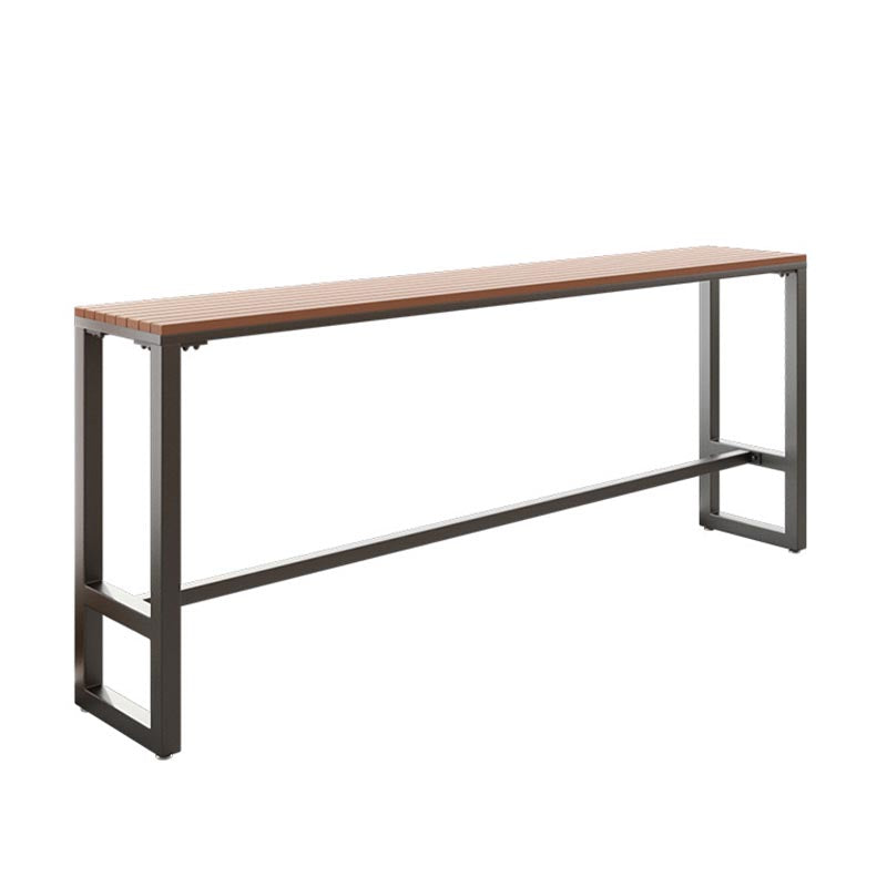 Wood Bar Dining Table Traditional Luxury Rectangle Bar Table with Trestle Base