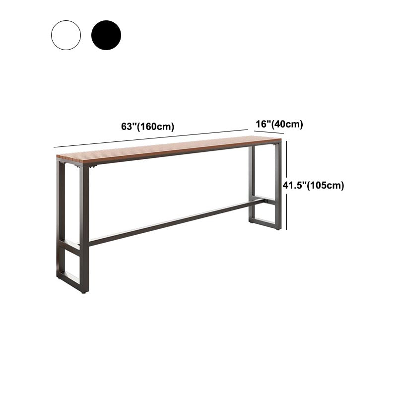 Wood Bar Dining Table Traditional Luxury Rectangle Bar Table with Trestle Base