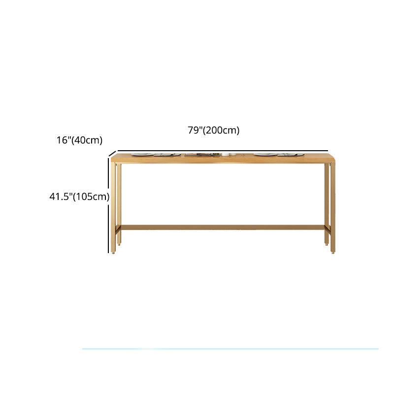 Contemporary Indoor Patio Bar Table Trestle Footrest Counter-height Pub Table