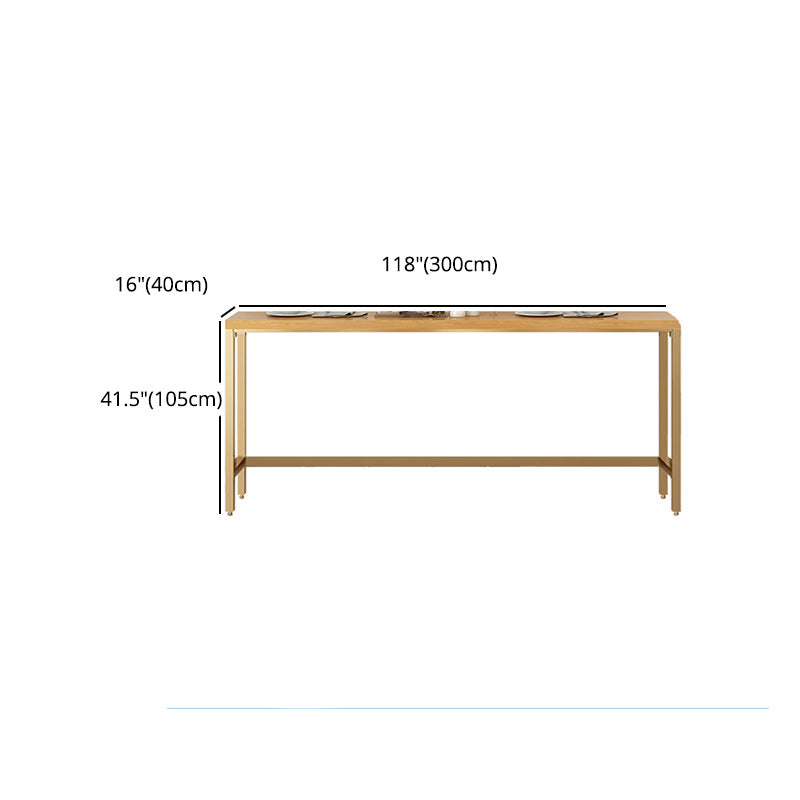 Contemporary Indoor Patio Bar Table Trestle Footrest Counter-height Pub Table