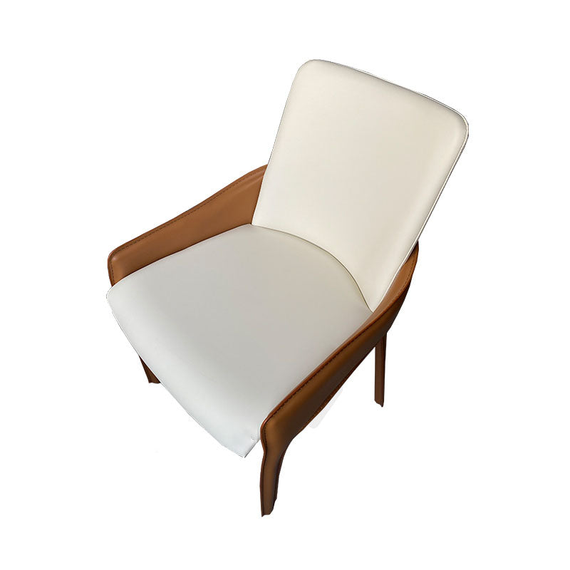 Modern Style Arm Chair Faux Leather Dining Chair for Dining Room