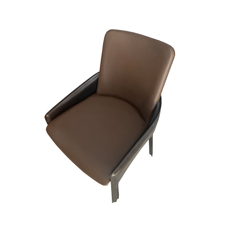 Modern Style Arm Chair Faux Leather Dining Chair for Dining Room